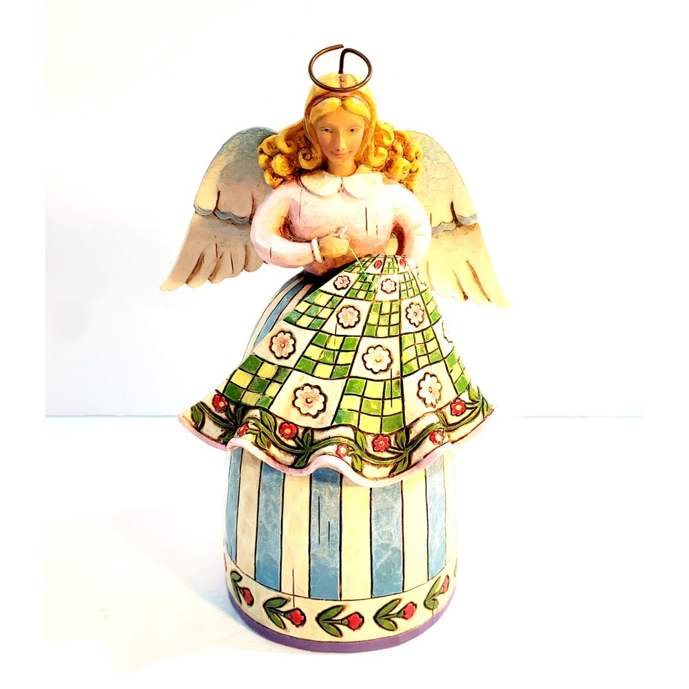 Jim Shore Quilting Angel Figure Stitch & Sew Til You're Aglow 2006 Resin
